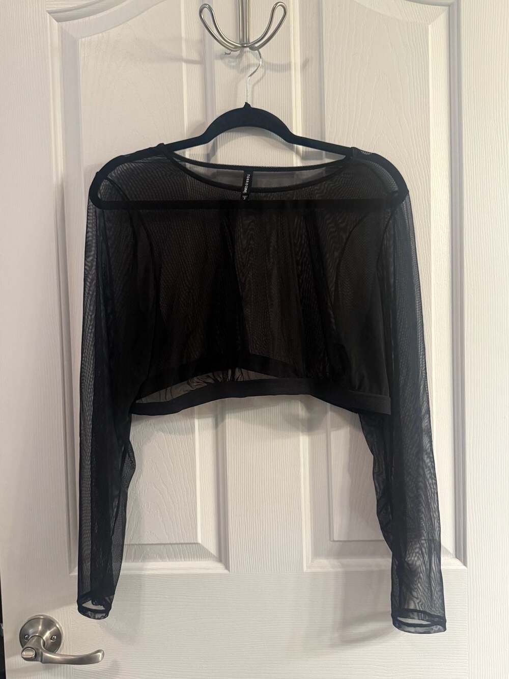 Torrid Curve Black Mesh Long Sleeve Under-It-All Crop Top
